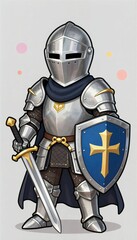 Fototapeta premium Medieval knight full armor portrait