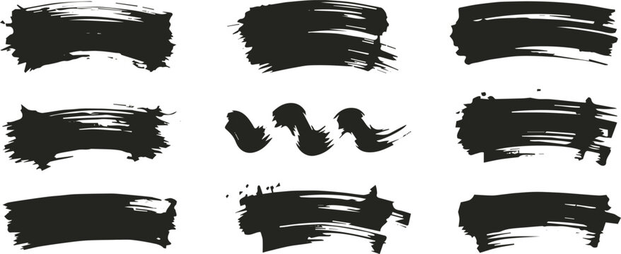 brushstroke art elements handmade paint strokes pack