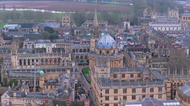 Aerial view of central Oxford, United Kingdom