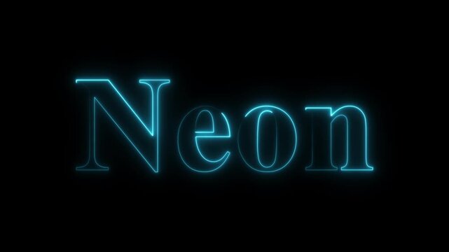 glowing text neon icon Nice neon sign animation. Glowing neon lines nice text animation on black background.bk video