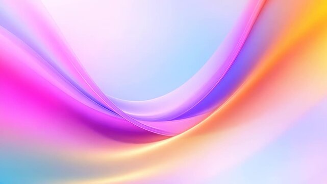 Smooth flowing waves of vibrant gradient colors pink orange purple and blue