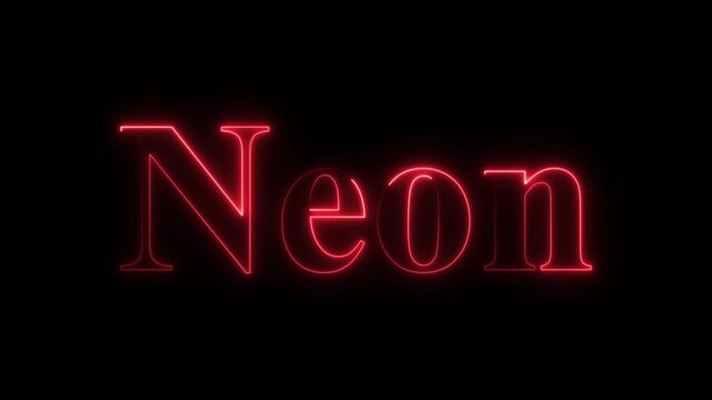 glowing text neon icon Nice neon sign animation. Glowing neon lines nice text animation on black background.bk video