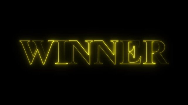 winner neon text animation