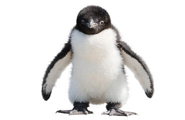 Fototapeta premium Fluffy Penguin Chick Isolated PNG Transparent Background