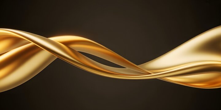 A golden ribbon flows smoothly against a dark background in this elegant image