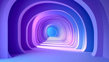 Fototapeta premium Futuristic Tunnel with Neon Lights.