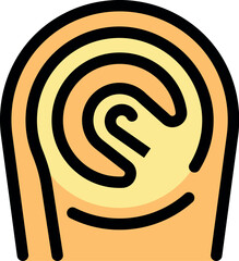 Detailed illustration of human ear anatomy, highlighting inner ear canal and cochlea structure, useful for educational or medical purposes © ylivdesign