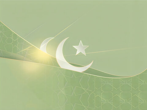 Pakistani flag with crescent moon and star