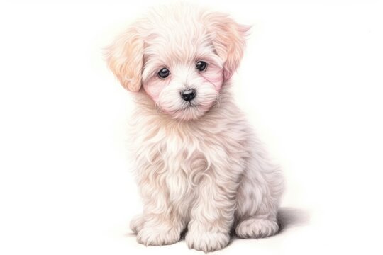 Bichon fries puppy happy mammal animal white.