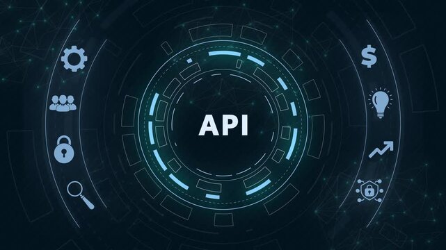 API - Application Programming Interface. Software development tool. Business, modern technology, internet and networking concept