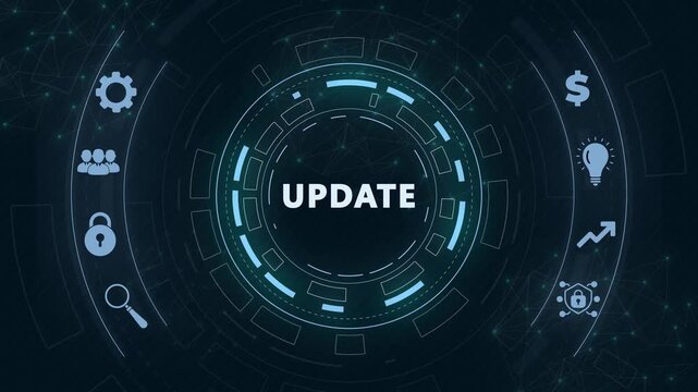 Business, Technology, Internet and network concept. Update software computer program upgrade