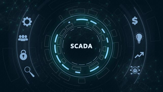 System Supervisory Control And Data Acquisition technology concept. SCADA