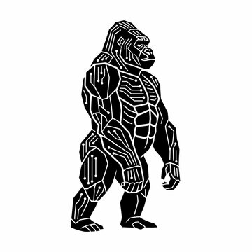 Digital Gorilla Circuit Board Design Technology Illustration.