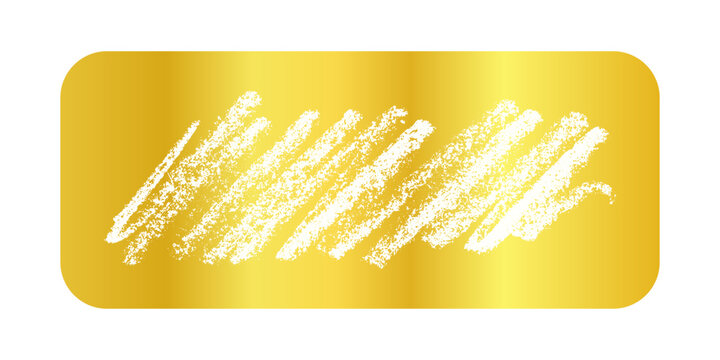 Golden scratch card surface with scraped texture. Shiny metallic scratchcard, lotto winner, money prize or sale coupon template isolated on white background.Eps10