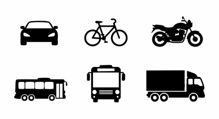 transportation icons set vector