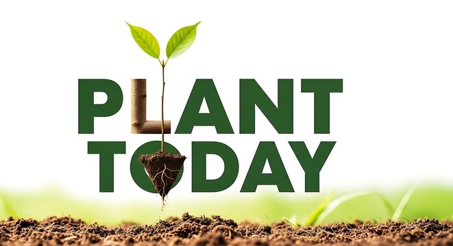 Plant a small tree sapling today for future growth, representing hope and environmental conservation efforts worldwide.