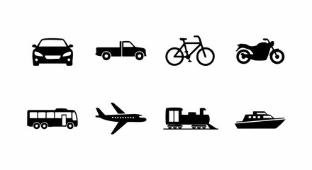 transportation icons set