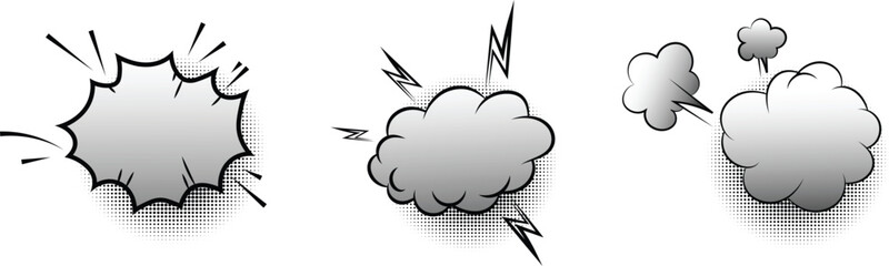 Fototapeta premium Chatbubble explosion speech bubbles comic style