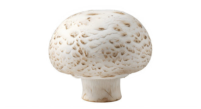 A close-up view of a mushroom with a white cap and a long stem