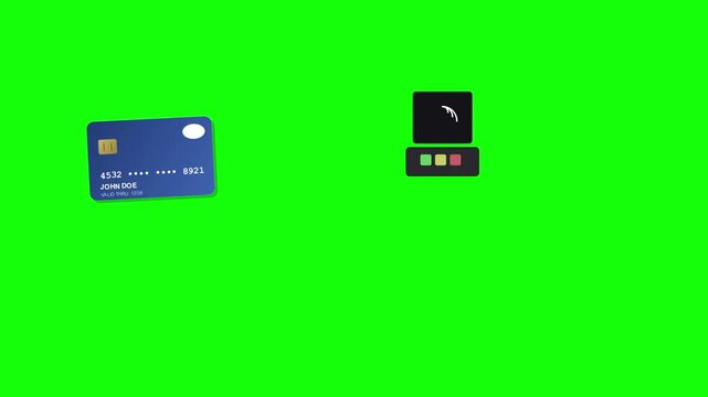 Card to terminal transaction with NFC payment animation