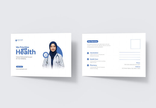 Medical Healthcare Postcard Template
