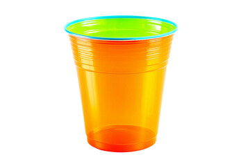 Multi-Colored Plastic Cup Isolated on Transparent Background