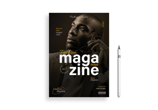 Modern Fashion Magazine Cover Layout Design