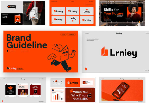 Modern Corporate Brand Guideline Presentation for E-Learning Platform