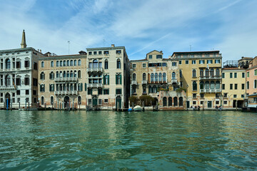 Fototapeta premium Venice grand canal architecture, historic buildings lining water