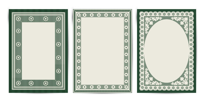 Elegant Lace Frames collection. Card or invitation Vector design