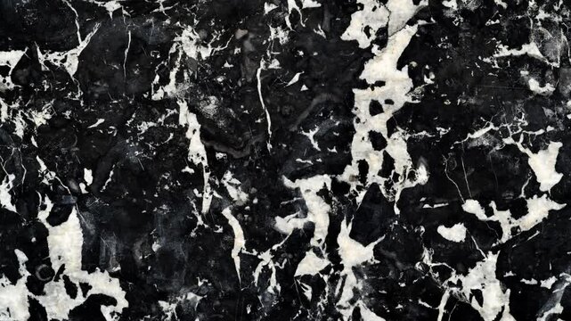 Black and white marble texture background. Black and white marble stone table over one hundred years old. Top view.