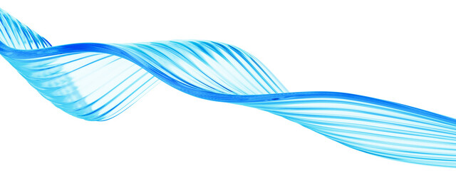 Liquid glass transparent wave ribbon. Fluid flow line curve shape