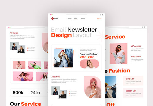 Modern Fashion Email Newsletter Template for E-commerce Marketing