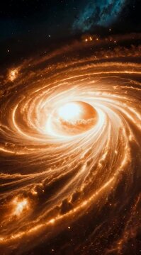 A Supermassive Black Hole Surrounded By A Glowing Orange Accretion Disk Distorts Starlight Near The Event Horizon While Consuming A Distant Star