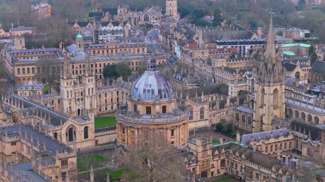 Aerial view of central Oxford, United Kingdom