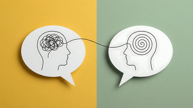 Mental health concept: therapy session symbolizing communication and understanding