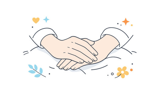 Hands idle close-ups. Hands folded gently in a lap, relaxed posture, soft natural balance. Waiting moment, peaceful body language, quiet time