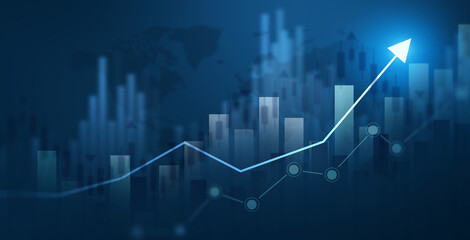  Stock market investment trading graph growth.Investment finance chart,stock market business and exchange financial growth graph.