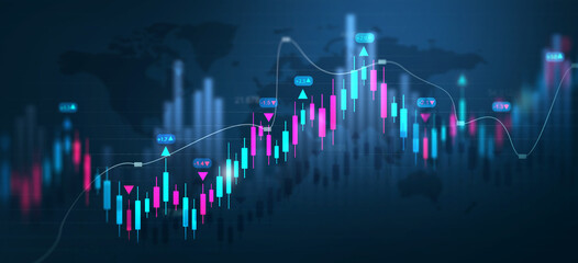  Stock market investment trading graph growth.Investment finance chart,stock market business and exchange financial growth graph.