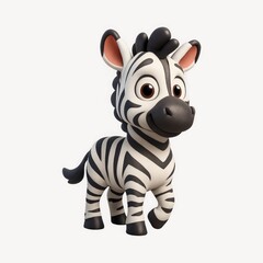 Fototapeta premium Cute cartoon zebra illustration.