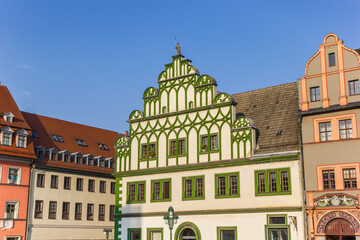 Fototapeta premium Decorated facade of the tourist information in Weimar, Germany