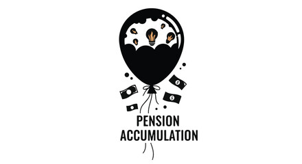 Obraz premium pension accumulation concept with money floating up in a balloon