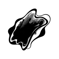 Fototapeta premium Abstract black and white shape, resembling ink blot, with irregular edges