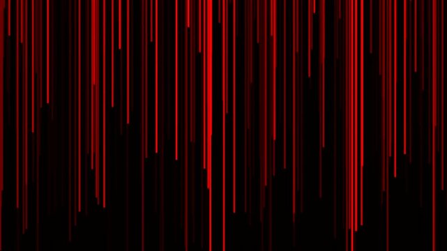 Falling Red Digital Lines on Black - Matrix Code Rain Effect