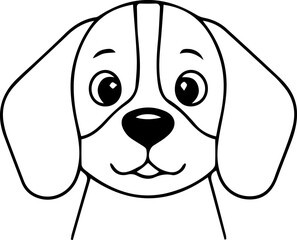 Beagle dog black outline drawing