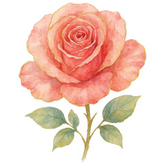 Hand painted rose transparent