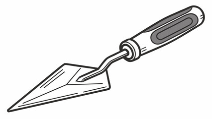 Fototapeta premium A vector graphic illustration of a trowel with a handle and blade