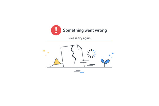 Error messages aesthetics. A floating UI card displays a clean error state with red icon, minimal message text, and a calm visual pause?like