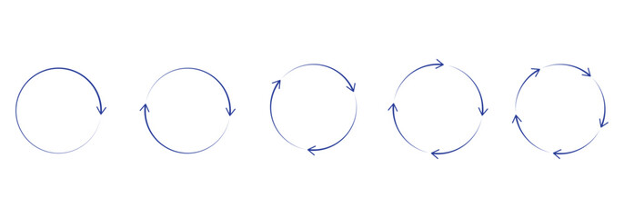 Circle arrows. Circular process, rotate infographic element. Round step loop, sync loading arrow symbol. Rotation option editable stroke vector recycle refresh signs symbol  © Hike Studio 555