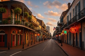Historic street vibrant nightlife
